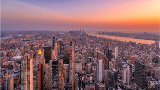 Lower Manhattan zonsondergang