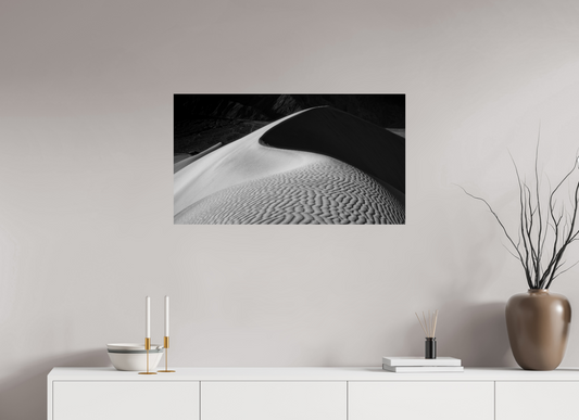 Death Valley | Black and White Desert Dune with Light and Shadow